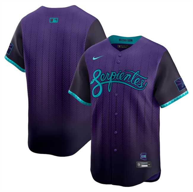 Men%27s Arizona Diamondbacks Blank Purple 2025 City Connect Limited Stitched Jersey Dzhi